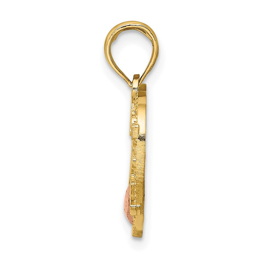 10K Bicolor Herz mit #1 Mutter Charm