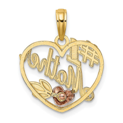 10K Bicolor Herz mit #1 Mutter Charm