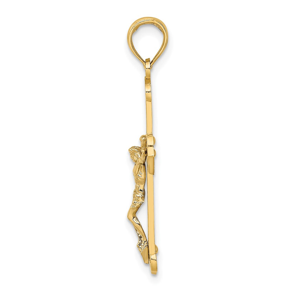 10K Bicolor 10K Graviert Kruzifix Charm