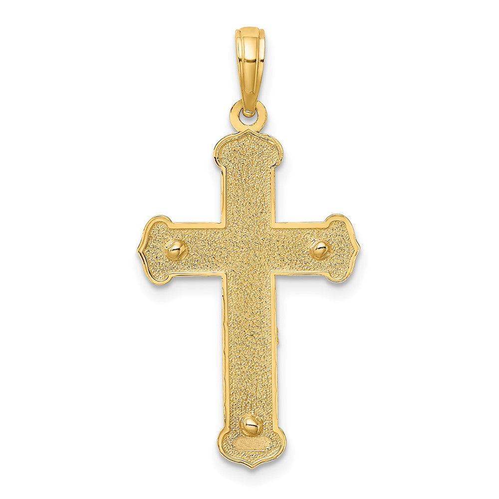 10K Bicolor 10K Graviert Kruzifix Charm