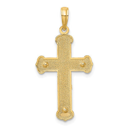 10K Bicolor 10K Graviert Kruzifix Charm