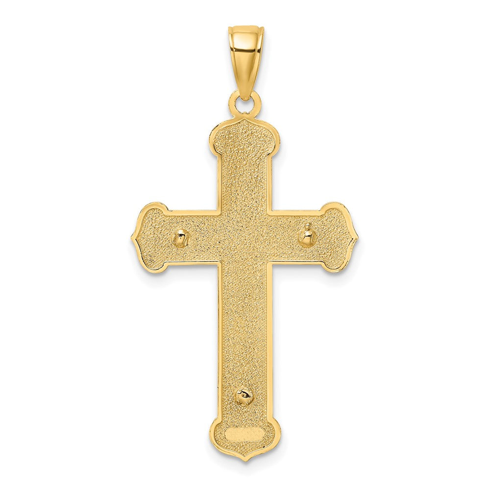 10K Bicolor 10K Graviert Kruzifix Charm