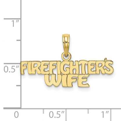 10K Gelbgold Firefighter Wife Charm
