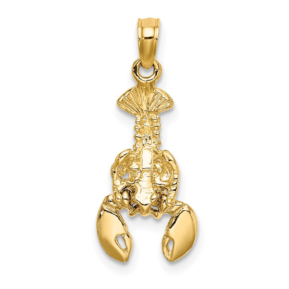 10K Gelb mit Rhodium 10K 2-d Beweglich Karabiner Charm