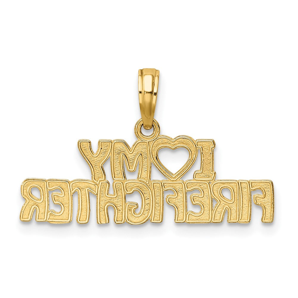 10K Gelbgold I Liebe My Firefighter Charm