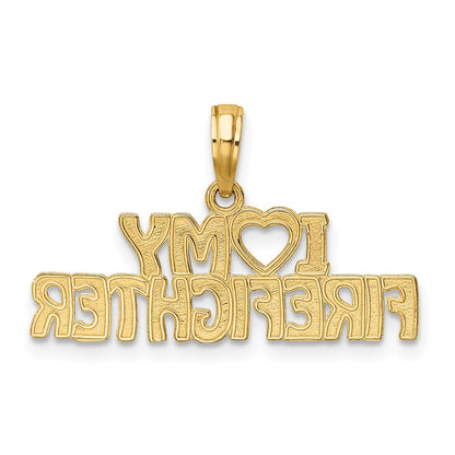 10K Gelbgold I Liebe My Firefighter Charm