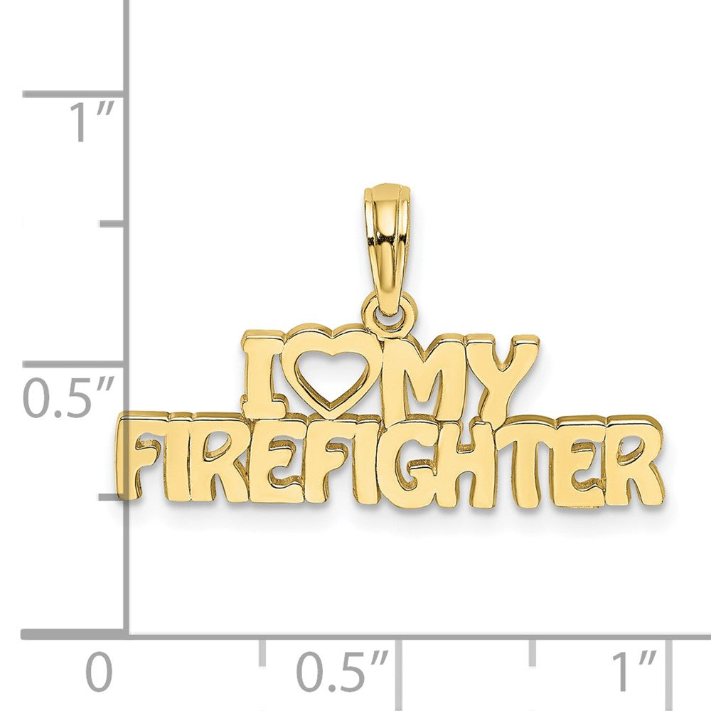 10K Gelbgold I Liebe My Firefighter Charm