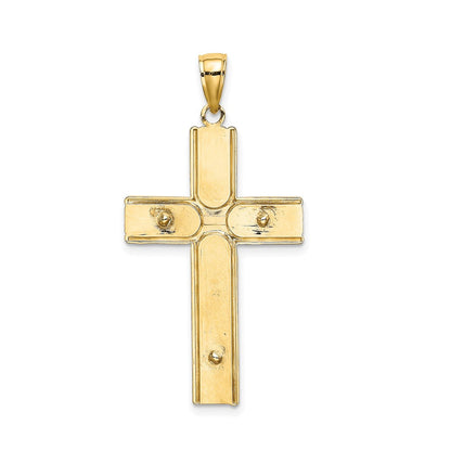 10K Gelbgold 10K mit Satiniert Finish Kruzifix Charm