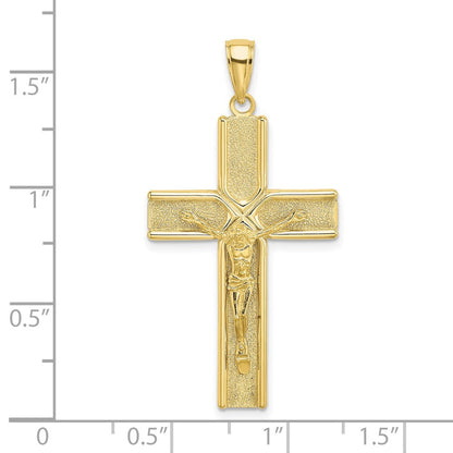10K Gelbgold 10K mit Satiniert Finish Kruzifix Charm