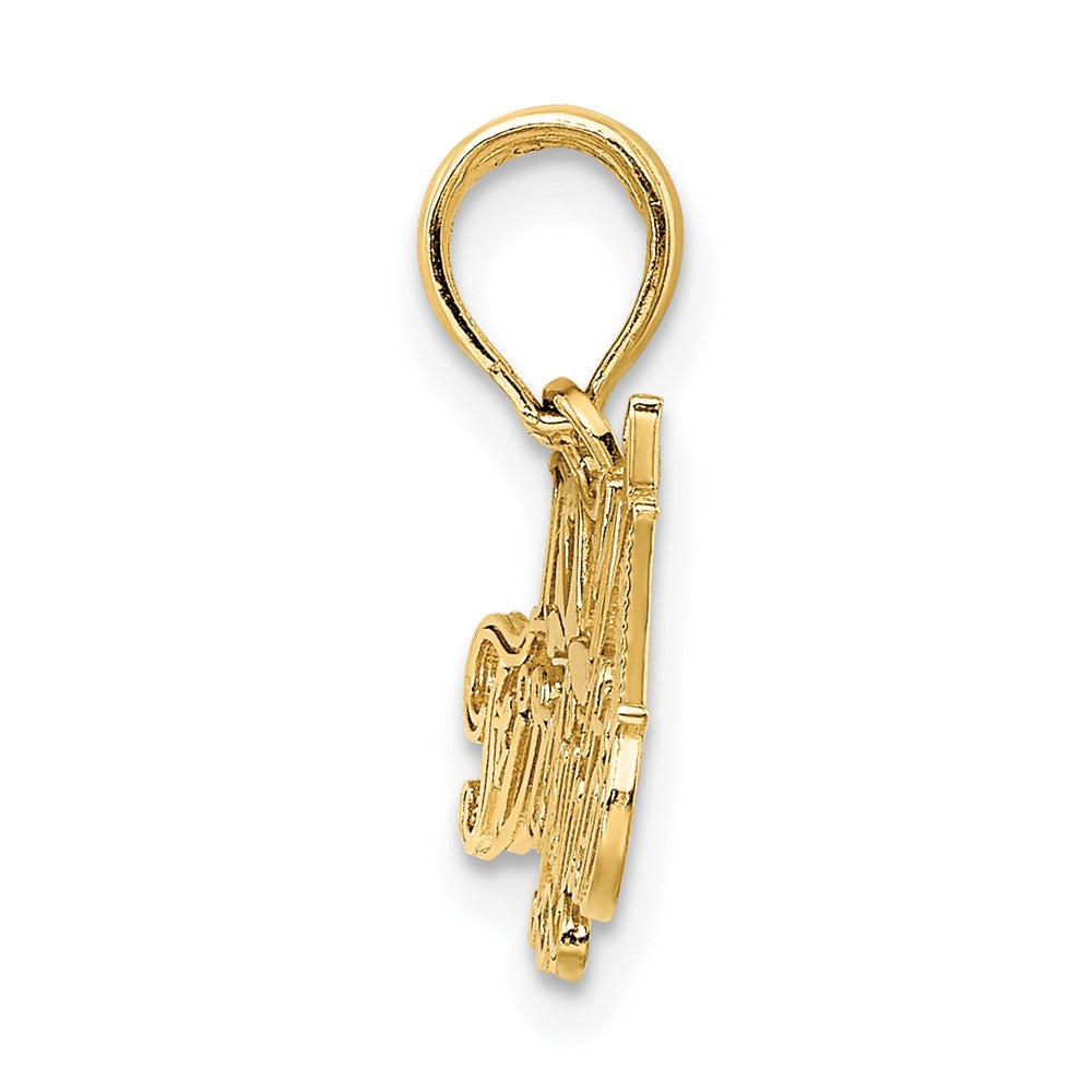 10K Gelbgold I Liebe My Firefighter Charm