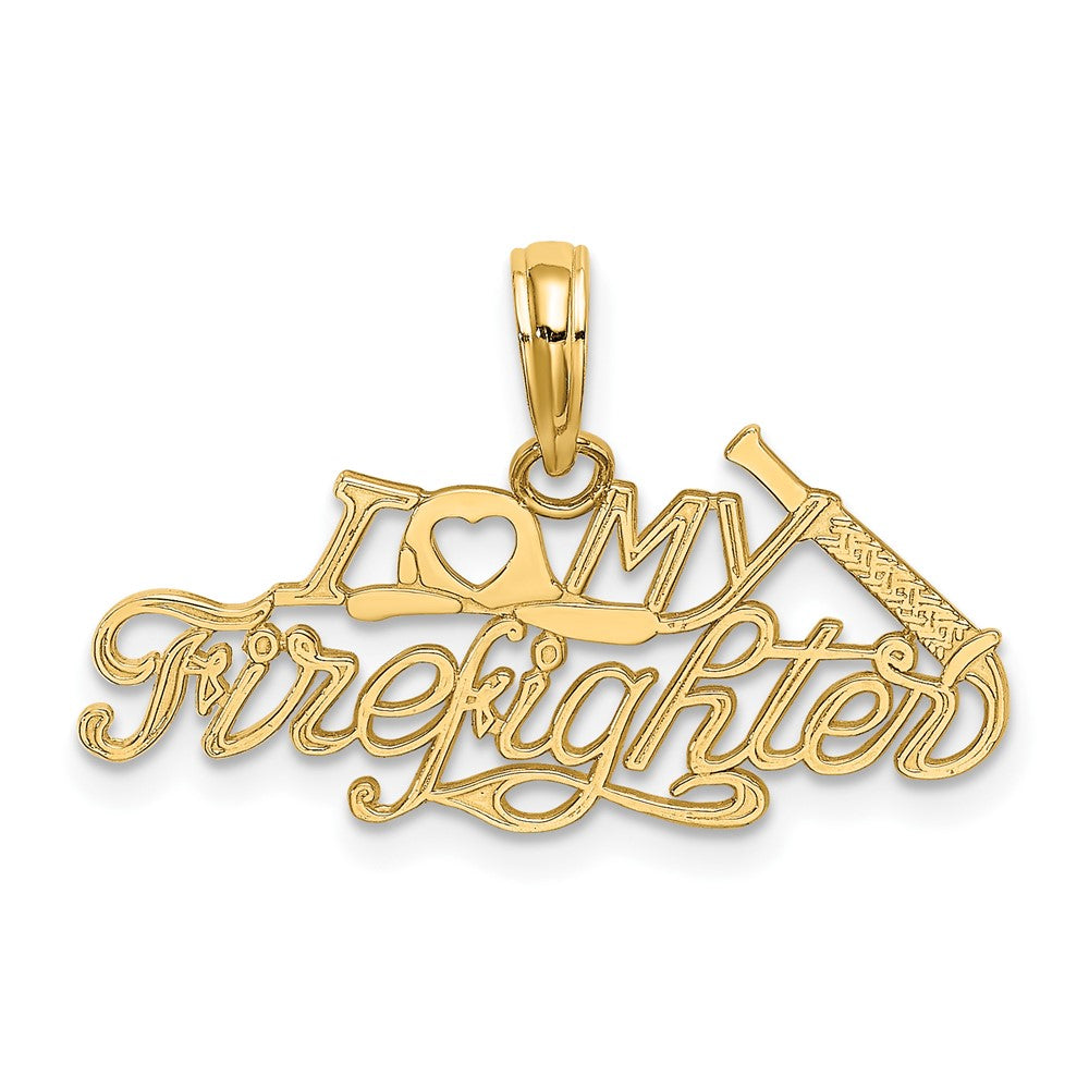 10K Gelbgold I Liebe My Firefighter Charm