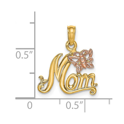 10K Bicolor 10K Bicolor Mama mit Schmetterling Charm