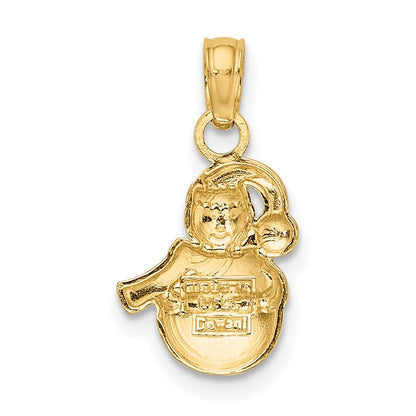 10K Gelb mit Rhodium 10K mit Rhodium Snowman Anhänger