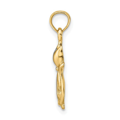10K Gelb mit Rhodium 10K mit Rhodium Poliert Katze und Kitten Charm