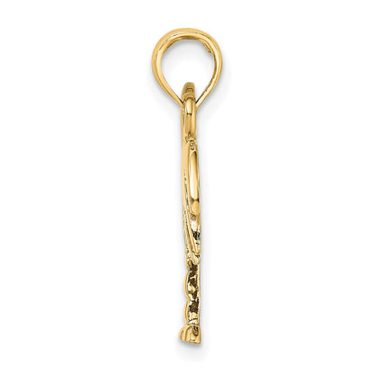 10K Gelb mit Rhodium 10K mit Rhodium Poliert Charelston Palme Baum Charm