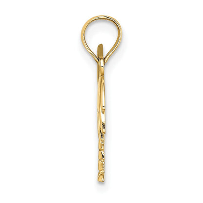 10K Gelb mit Rhodium 10K mit Rhodium Charleston Palme Baum Charm