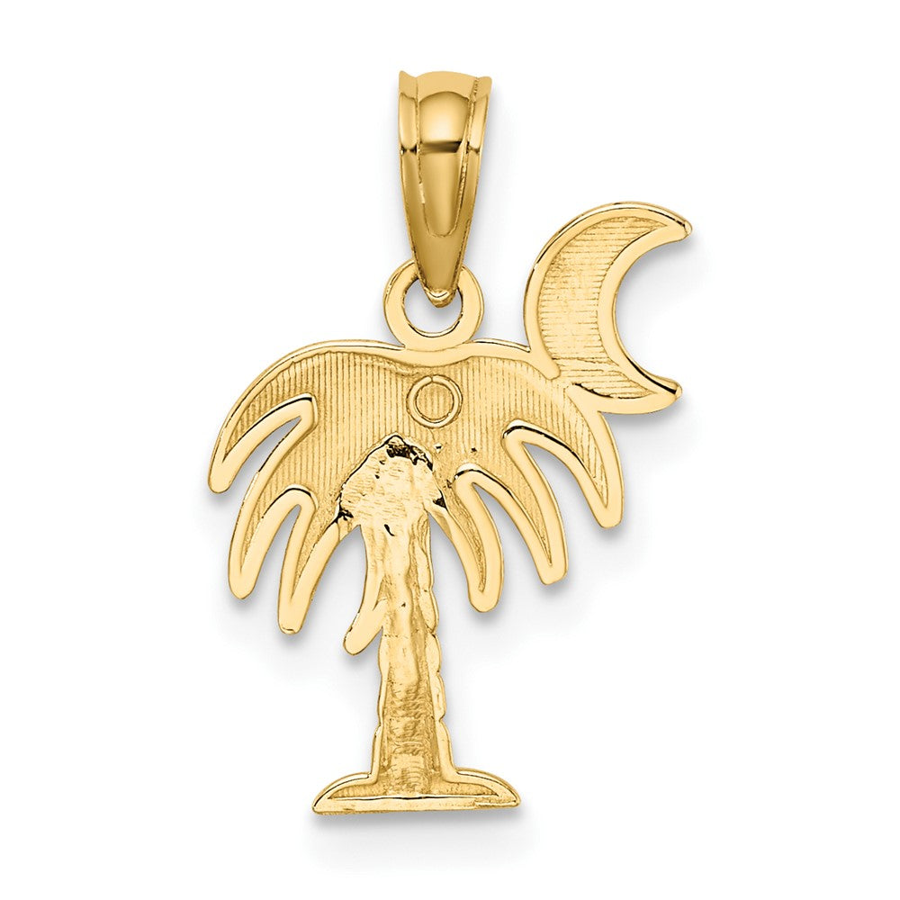 10K Gelb mit Rhodium 10K mit Rhodium Charleston Palme Baum Charm