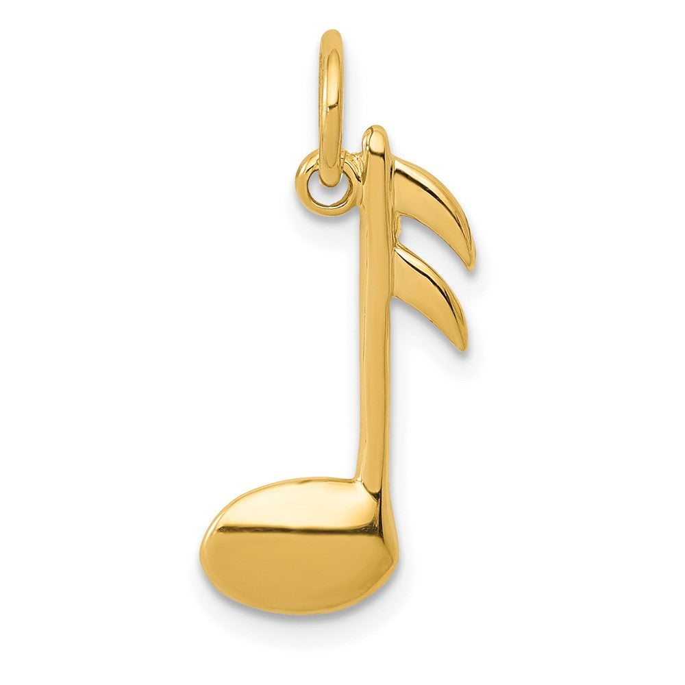 10K Gelbgold Poliert Flach-backed Musical Note Charm