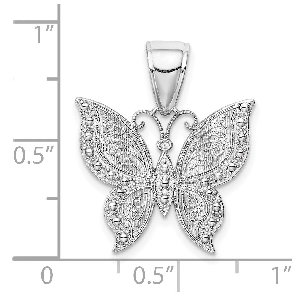 10K Weißgold 10K Schmetterling Anhänger