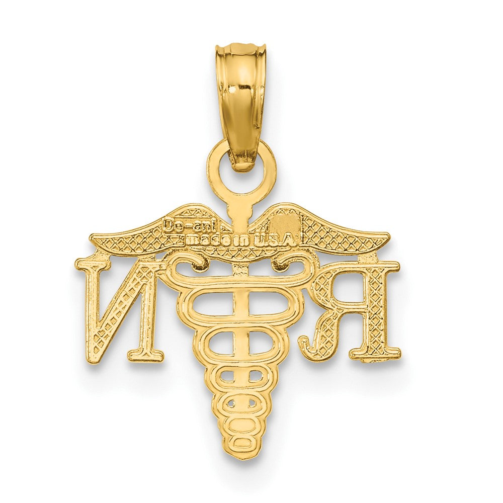 10K Gelbgold 10K Rn Caduceus Charm