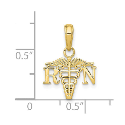 10K Gelbgold 10K Rn Caduceus Charm