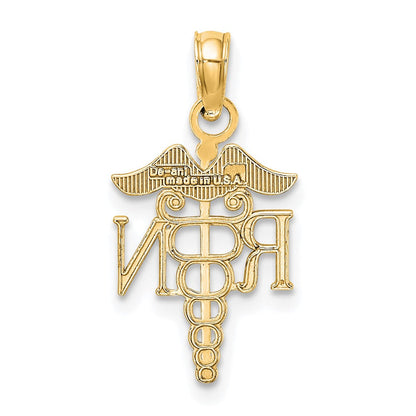 10K Gelbgold 10K Rn Caduceus Anhänger