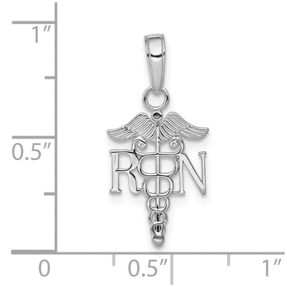 10K Weißgold 10K Rn Caduceus Anhänger