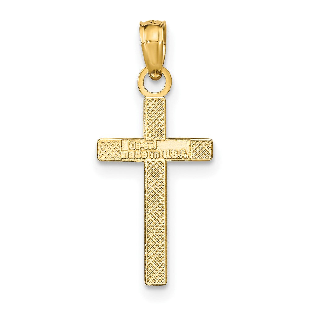 10K Gelbgold Poliert Kreuz Anhänger