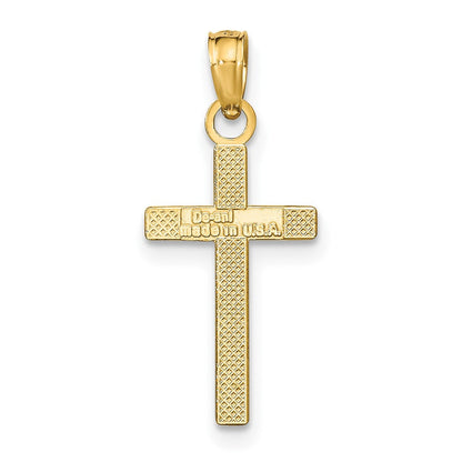 10K Gelbgold Poliert Kreuz Anhänger