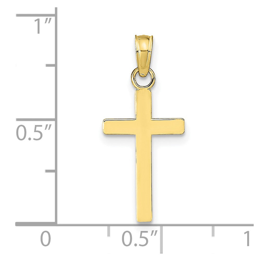 10K Gelbgold Poliert Kreuz Anhänger