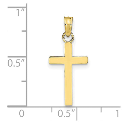10K Gelbgold Poliert Kreuz Anhänger
