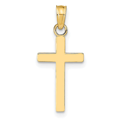 10K Gelbgold Poliert Kreuz Anhänger