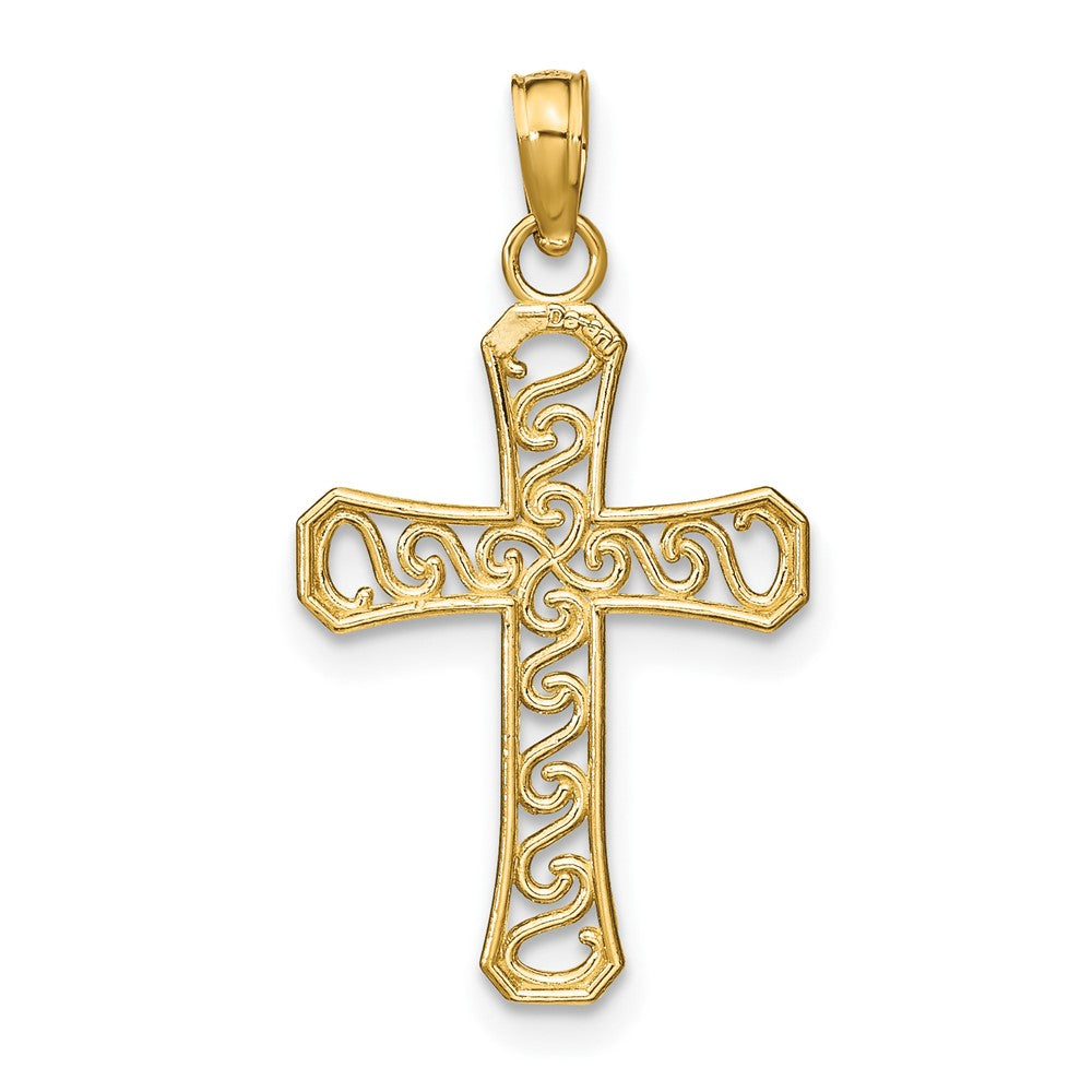 10K Gelbgold Fantasie Kreuz Anhänger
