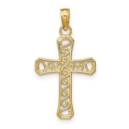 10K Gelbgold Fantasie Kreuz Anhänger