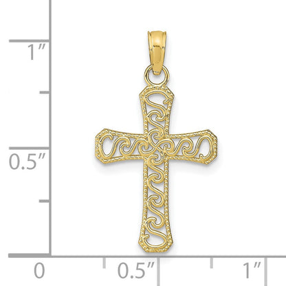10K Gelbgold Fantasie Kreuz Anhänger