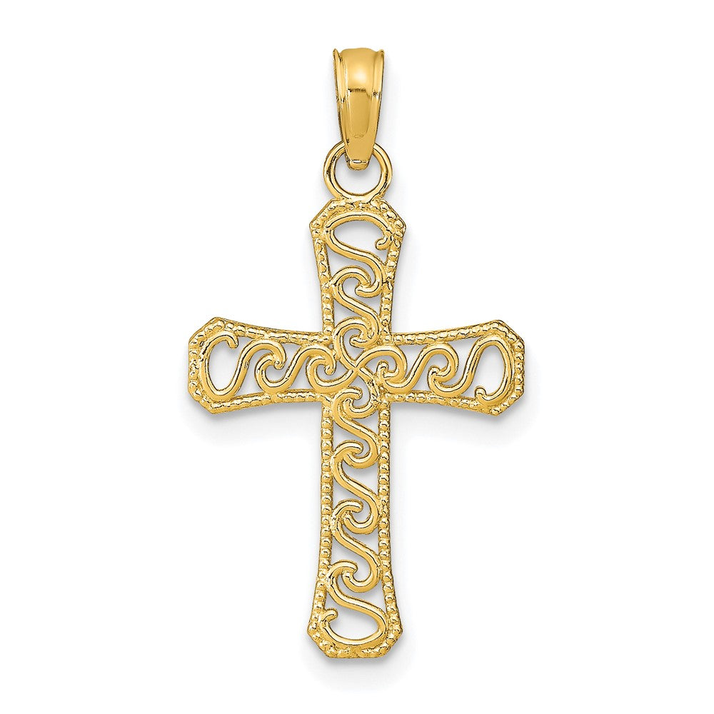 10K Gelbgold Fantasie Kreuz Anhänger
