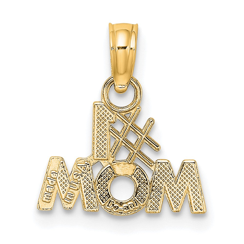 10K Gelbgold 10K Poliert #1 Mama Anhänger