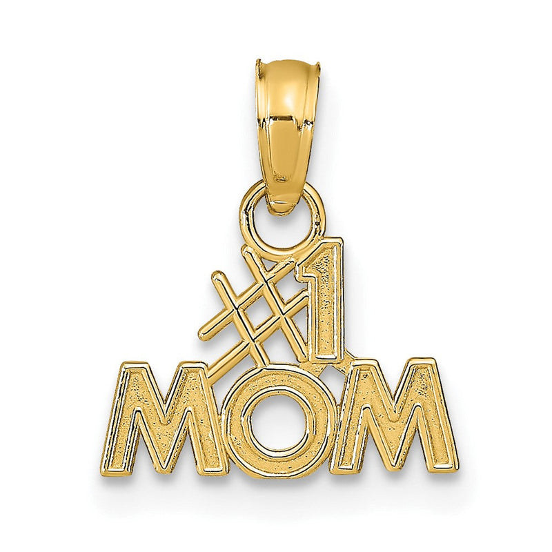 10K Gelbgold 10K Poliert #1 Mama Anhänger