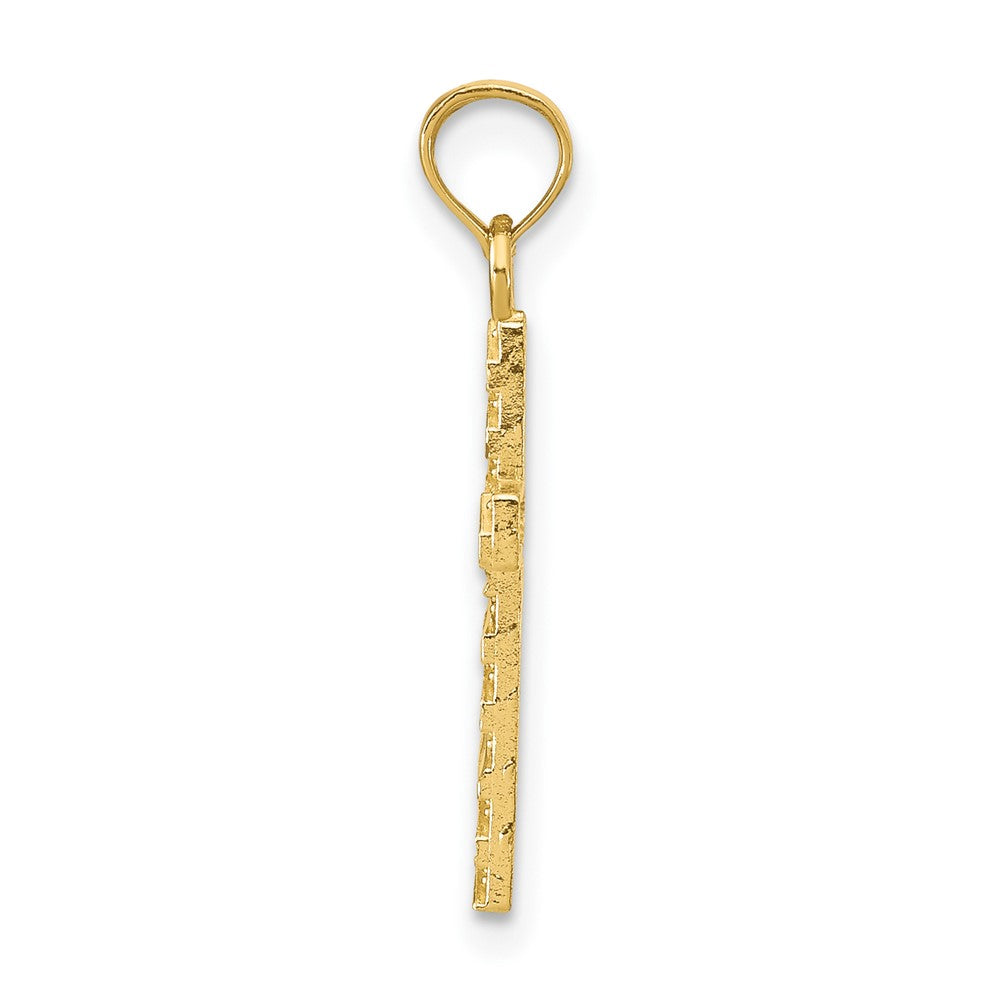 10K Gelbgold Diamantiert Kreuz Anhänger