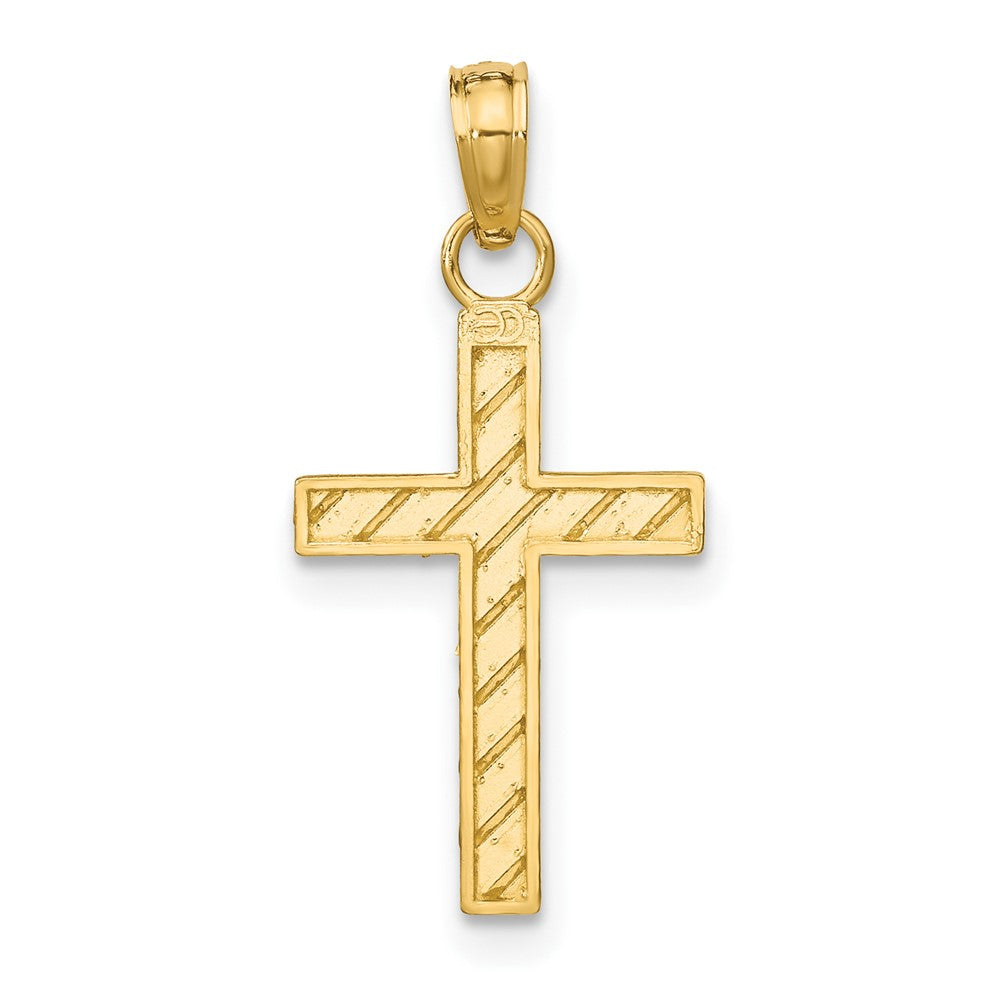 10K Gelbgold Diamantiert Kreuz Anhänger