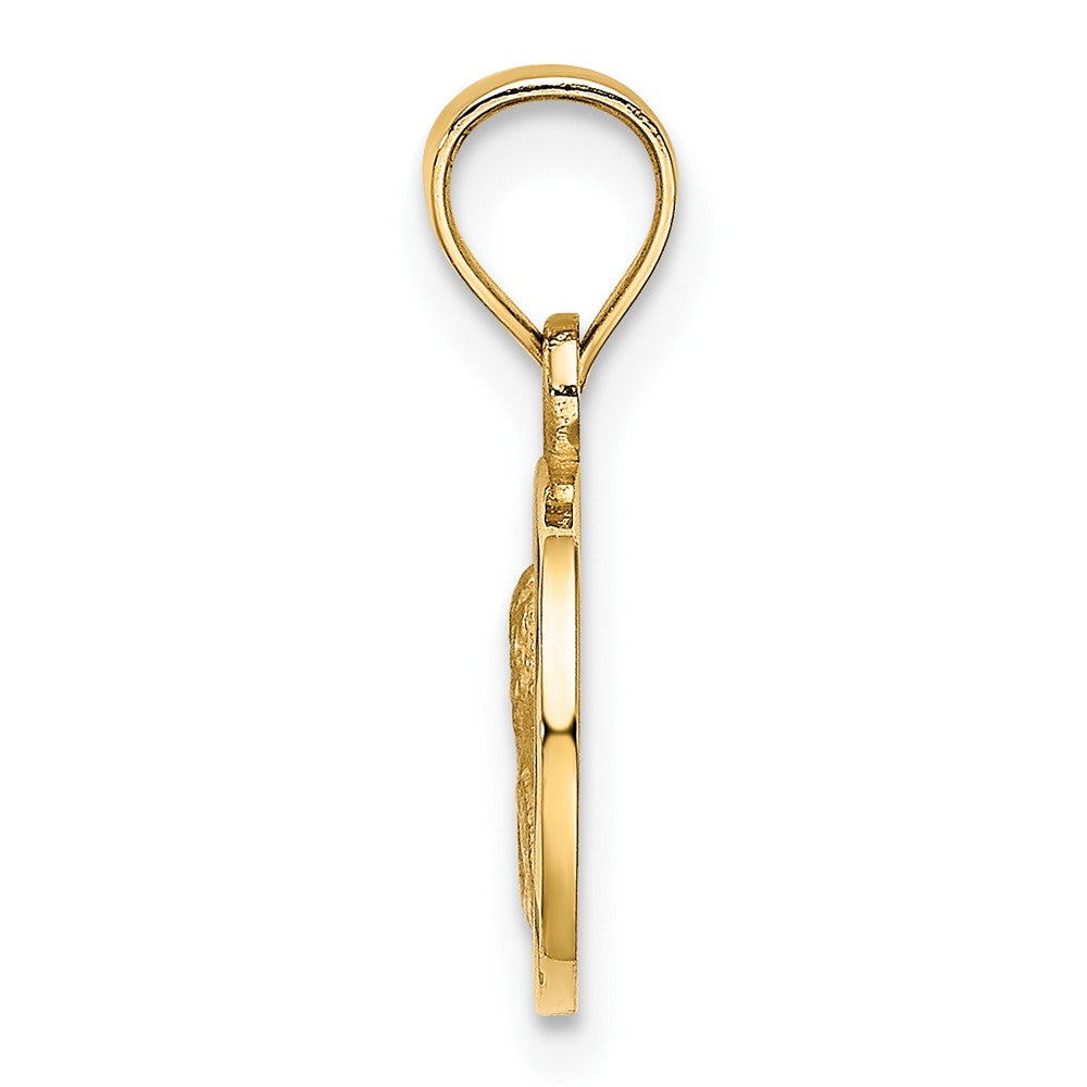 10K Gelbgold 10mm Graviert Engel Münze Charm