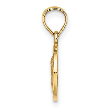 10K Gelbgold 10mm Graviert Engel Münze Charm