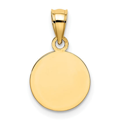 10K Gelbgold 10mm Graviert Engel Münze Charm