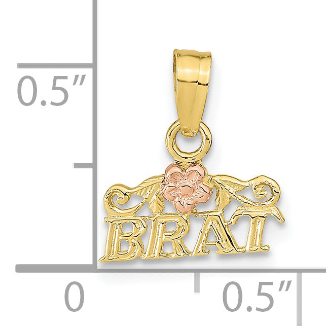 10K Bicolor 10K Rose und Gelbgold Brat Anhänger