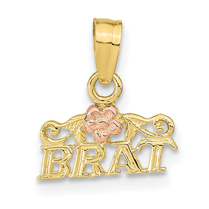 10K Bicolor 10K Rose und Gelbgold Brat Anhänger