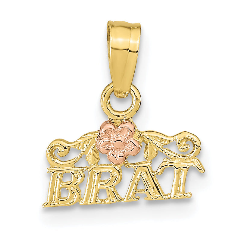 10K Bicolor 10K Rose und Gelbgold Brat Anhänger