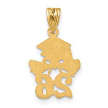 10K Gelbgold 10K Abschluss Cap und Diploma - 2026 Charm