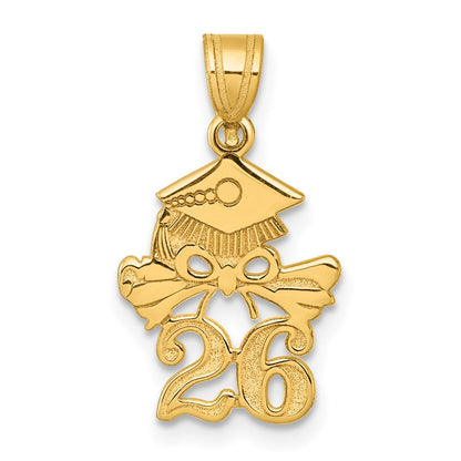 10K Gelbgold 10K Abschluss Cap und Diploma - 2026 Charm