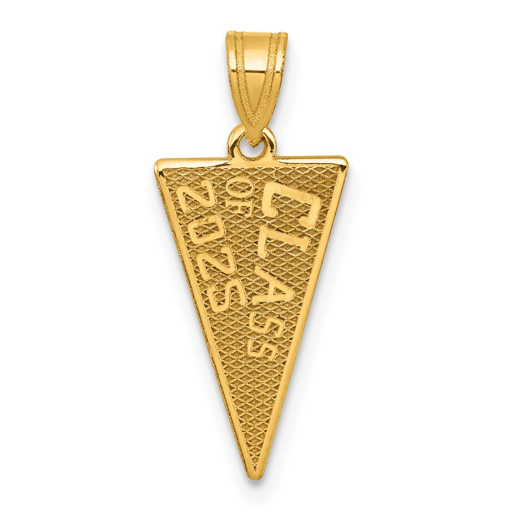 10K Gelbgold 10K Class Of 2025 Rally Flag / Abschluss Charm