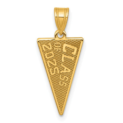 10K Gelbgold 10K Class Of 2025 Rally Flag / Abschluss Charm